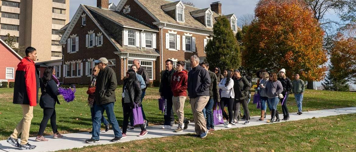 group on a tour of the UB campus